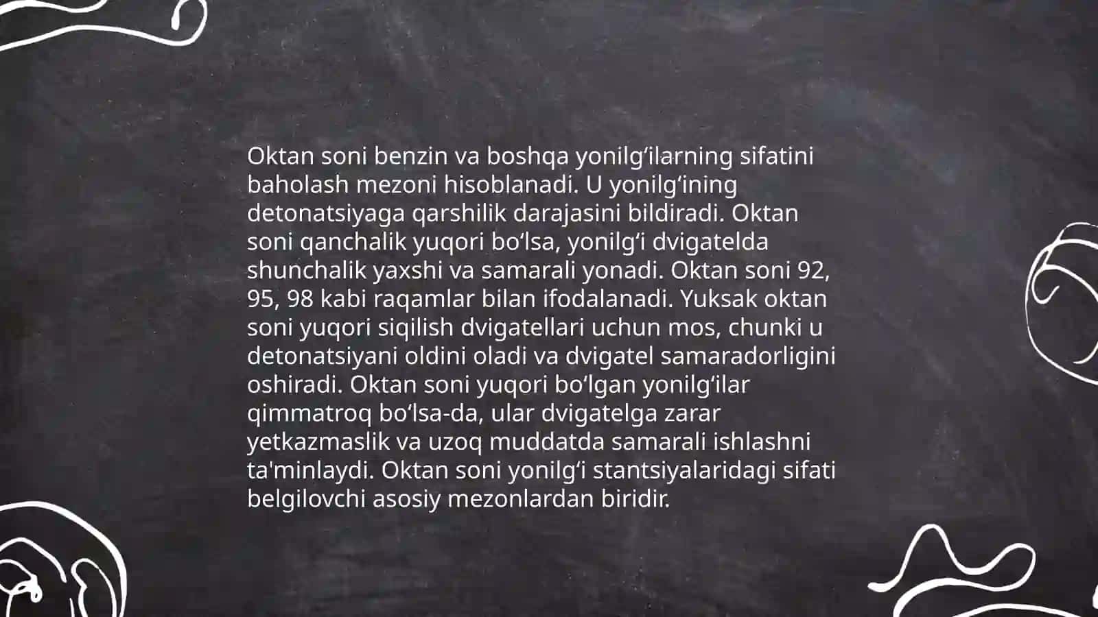 Yoqilgʻilarni oktan va setan sonlarini oshirish usullari 3