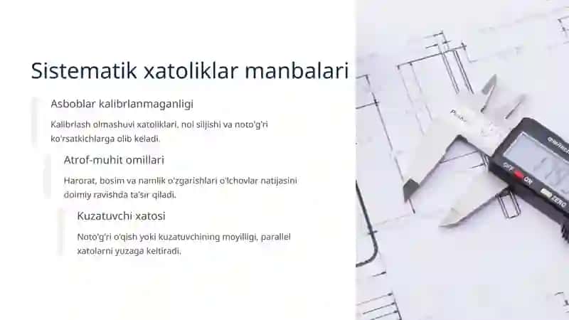 O'lchash xatoliklari haqida tushuncha 3