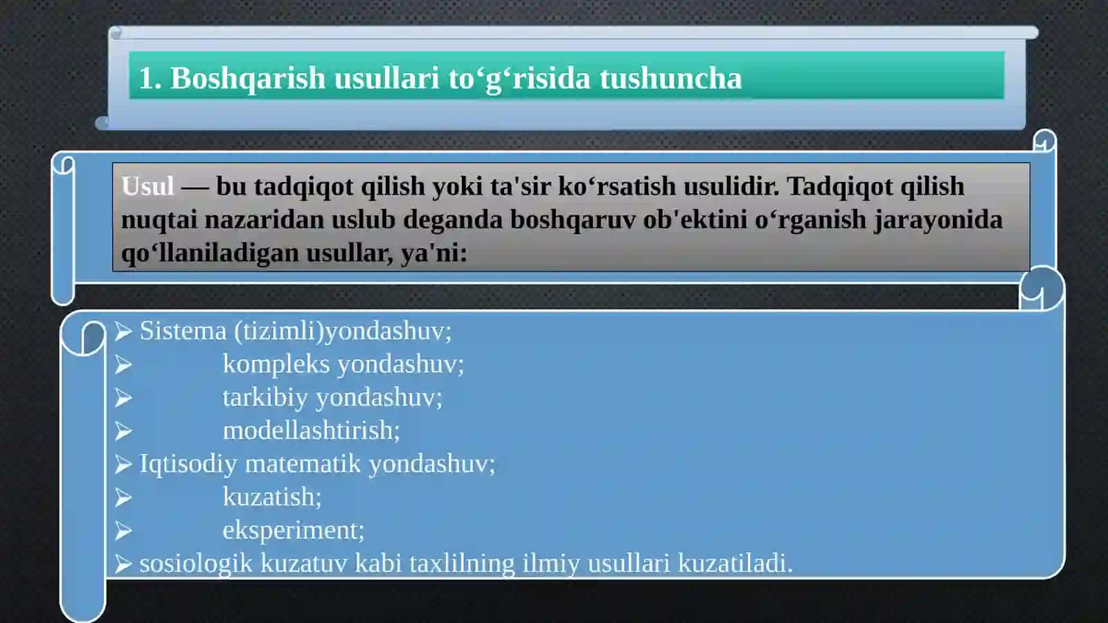 BOSHQARUV USULLARI 3
