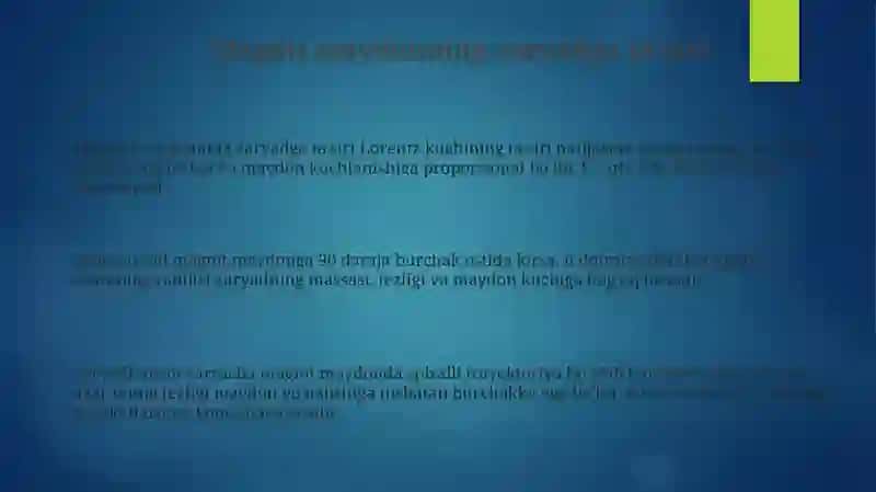 Magnit maydonning zaryadga ta’siri 3