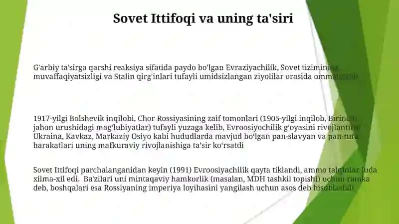 Yevro Osiyo harakatining tarixiy ildizlari 3