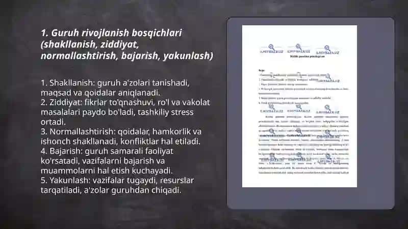 Kichik guruh va jamoa psixologiyasi 3