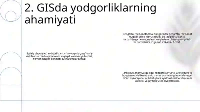 Gis Dasturida Yodgorliklar Haqida Malumotlar 3