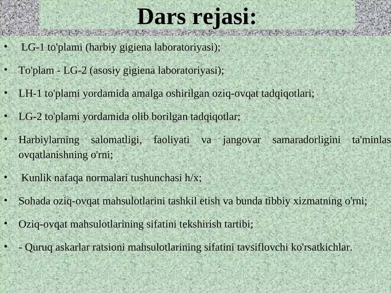 Harbiy xizmatlar uchun oziq-ovqat va suv ta'minoti 3