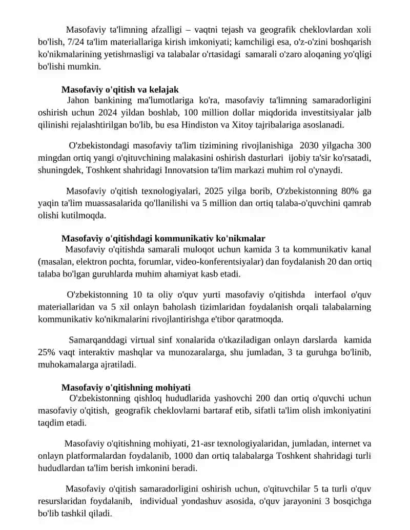 Masofaviy ta'lim fanining asosiy tushunchalari 3
