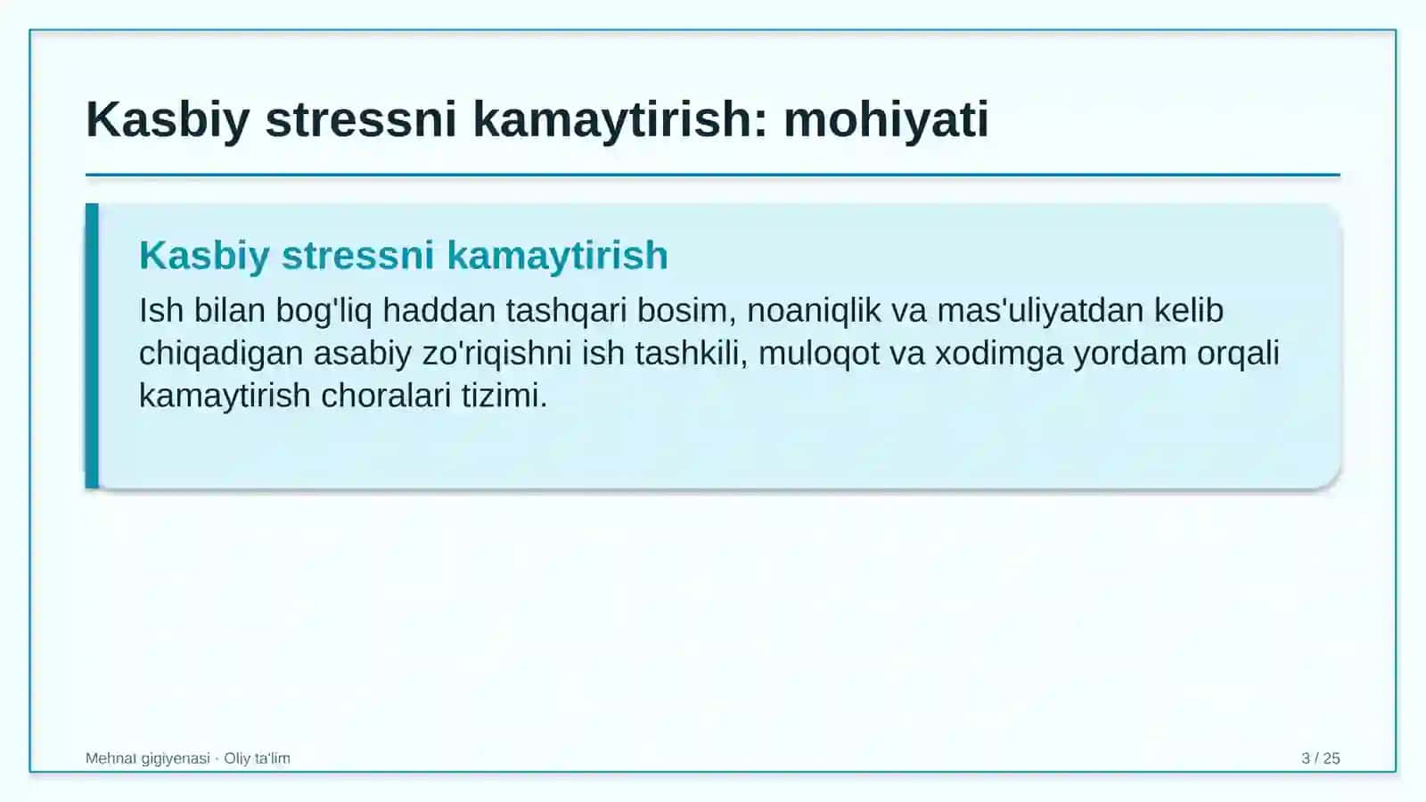 Yog'-moy sanoatida kasbiy stressni kamaytirish 3