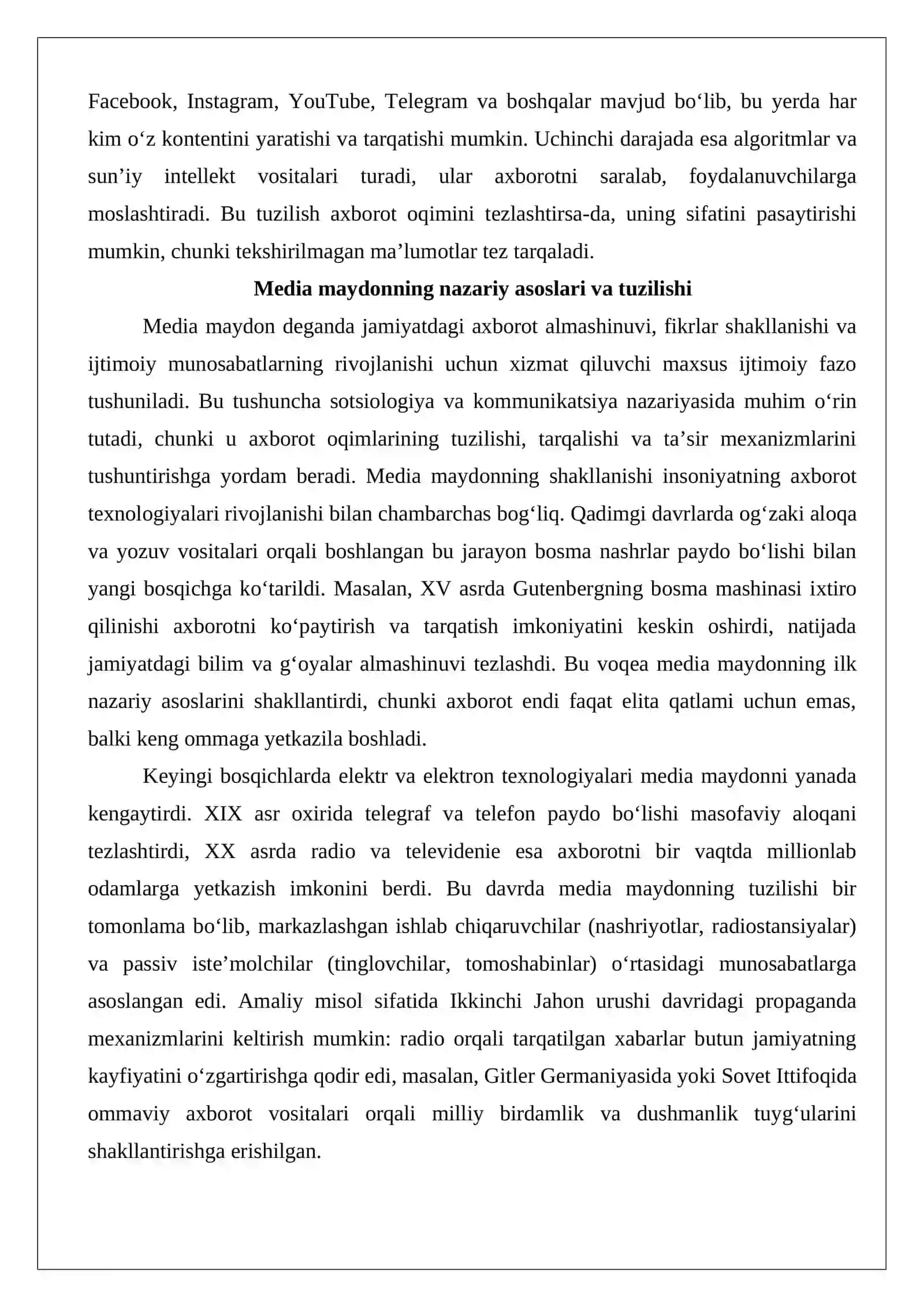 Media maydon tuzilishi va tasiri 3