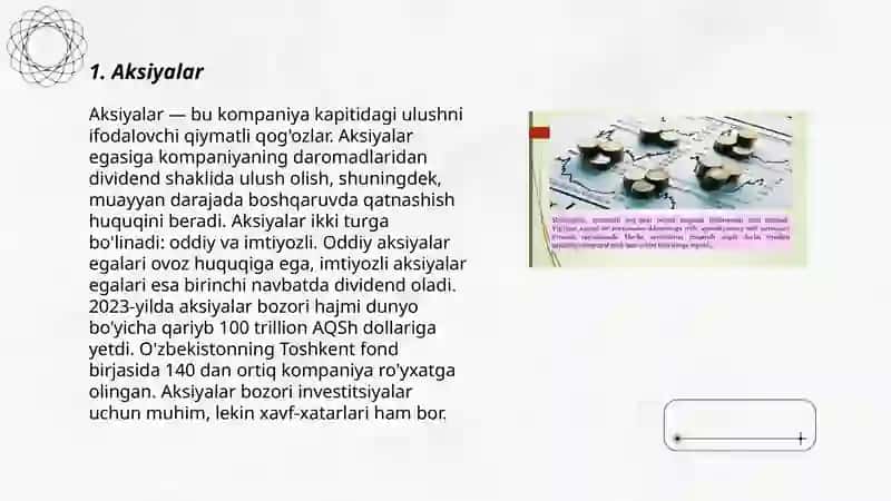 Qimmatli qoĝozlar turlari 3