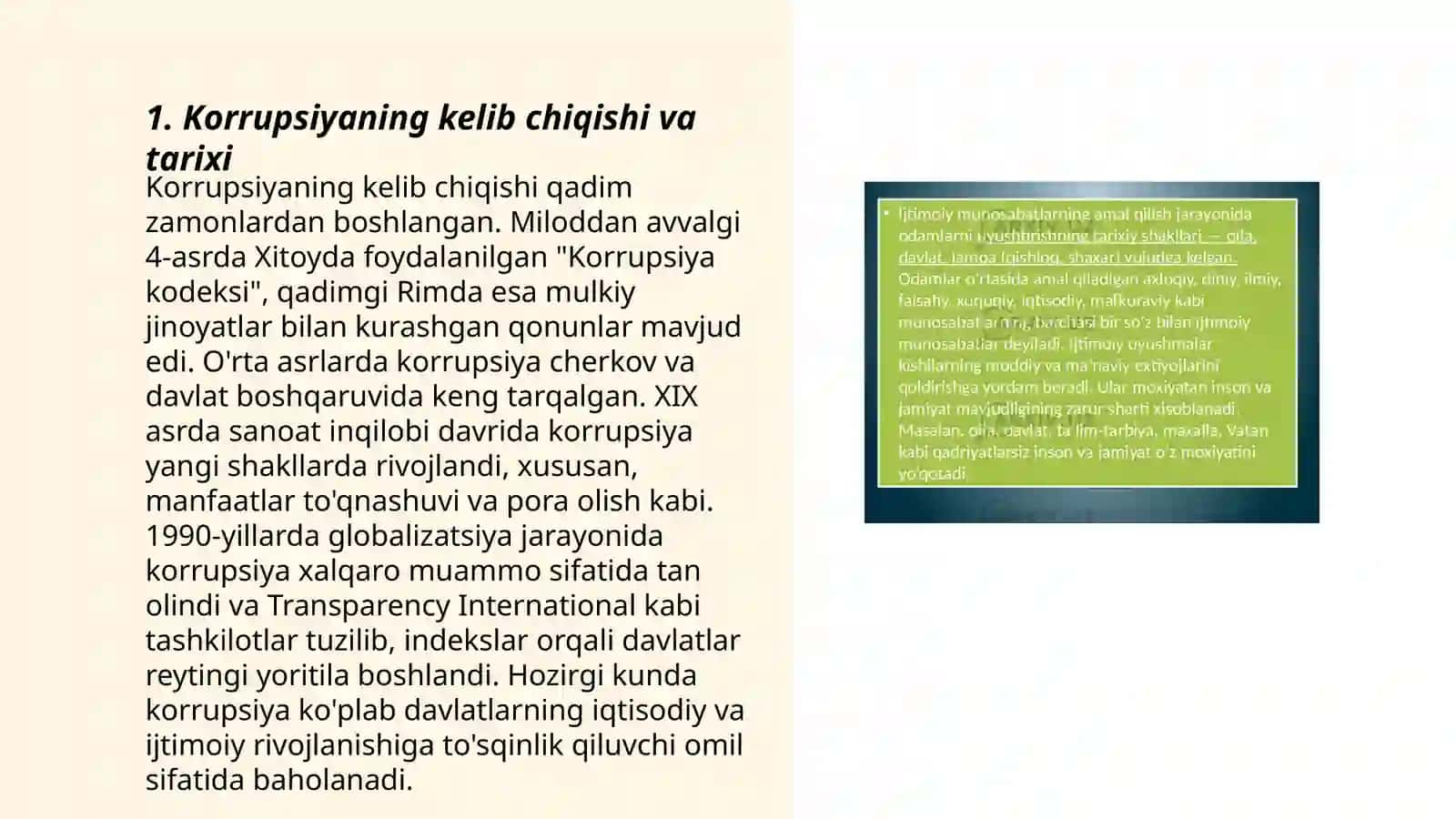 Korrupsiyaning tarixiy shakllari va ijtimoiy hayotdagi kôrinishglari 3