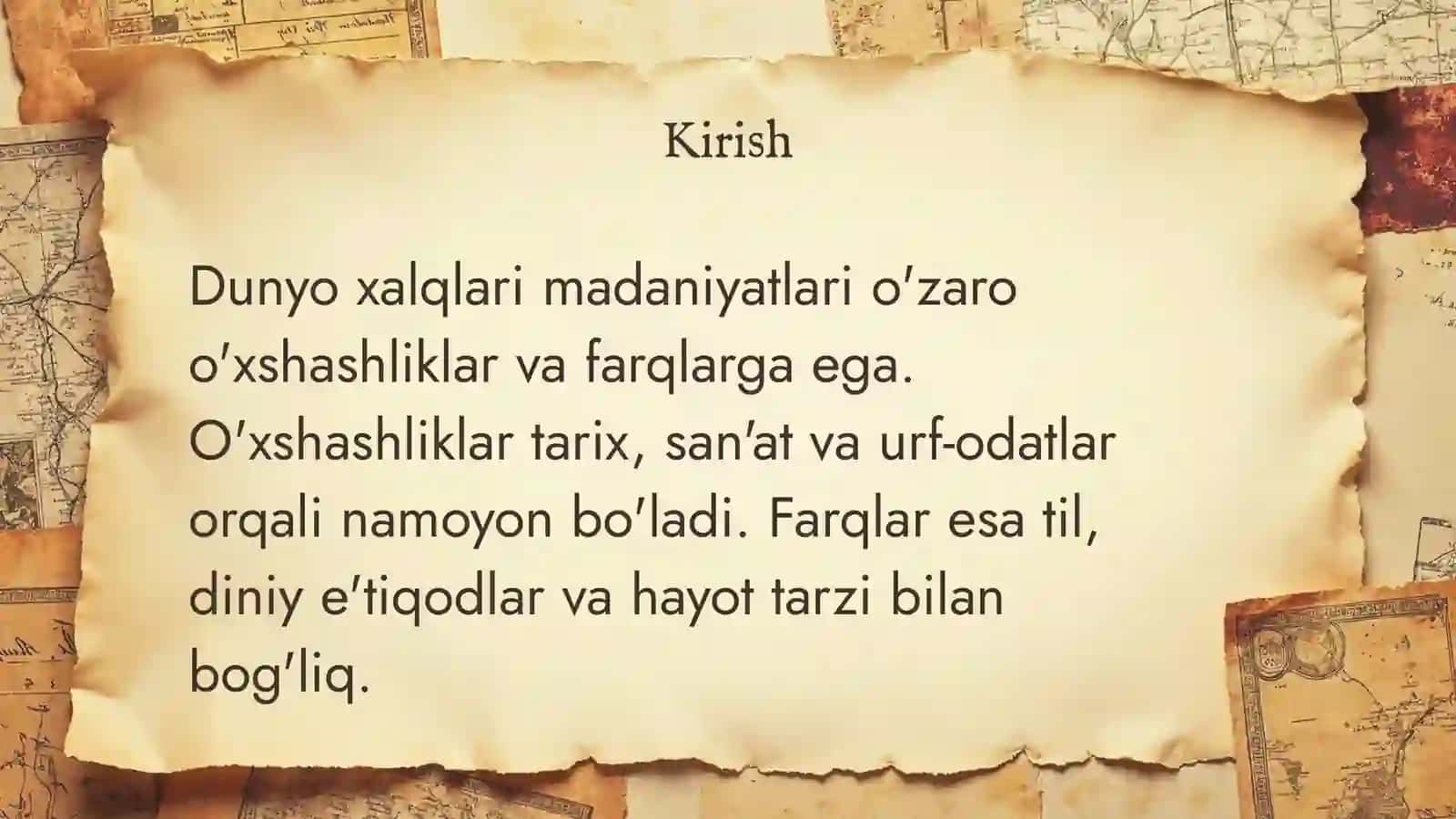 Dunyo xalqlari madaniyatidagi umumiylik va farqlar 3