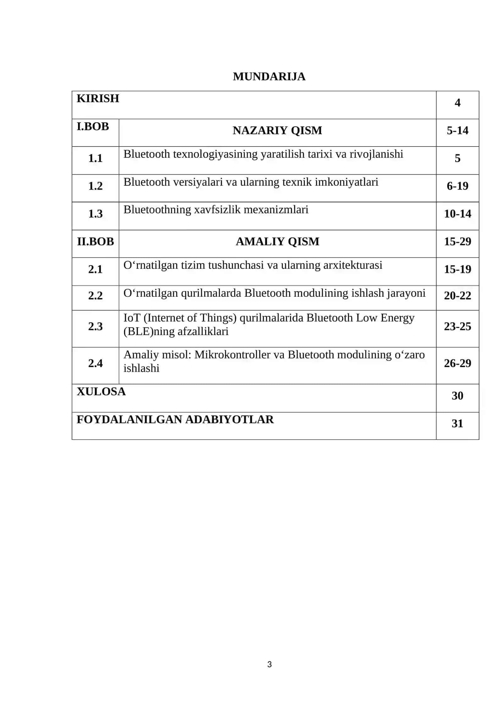 O‘rnatilgan tizimlarda Bluetooth texnologiyasi 3