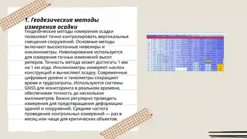 Методы определения осадки здания 3
