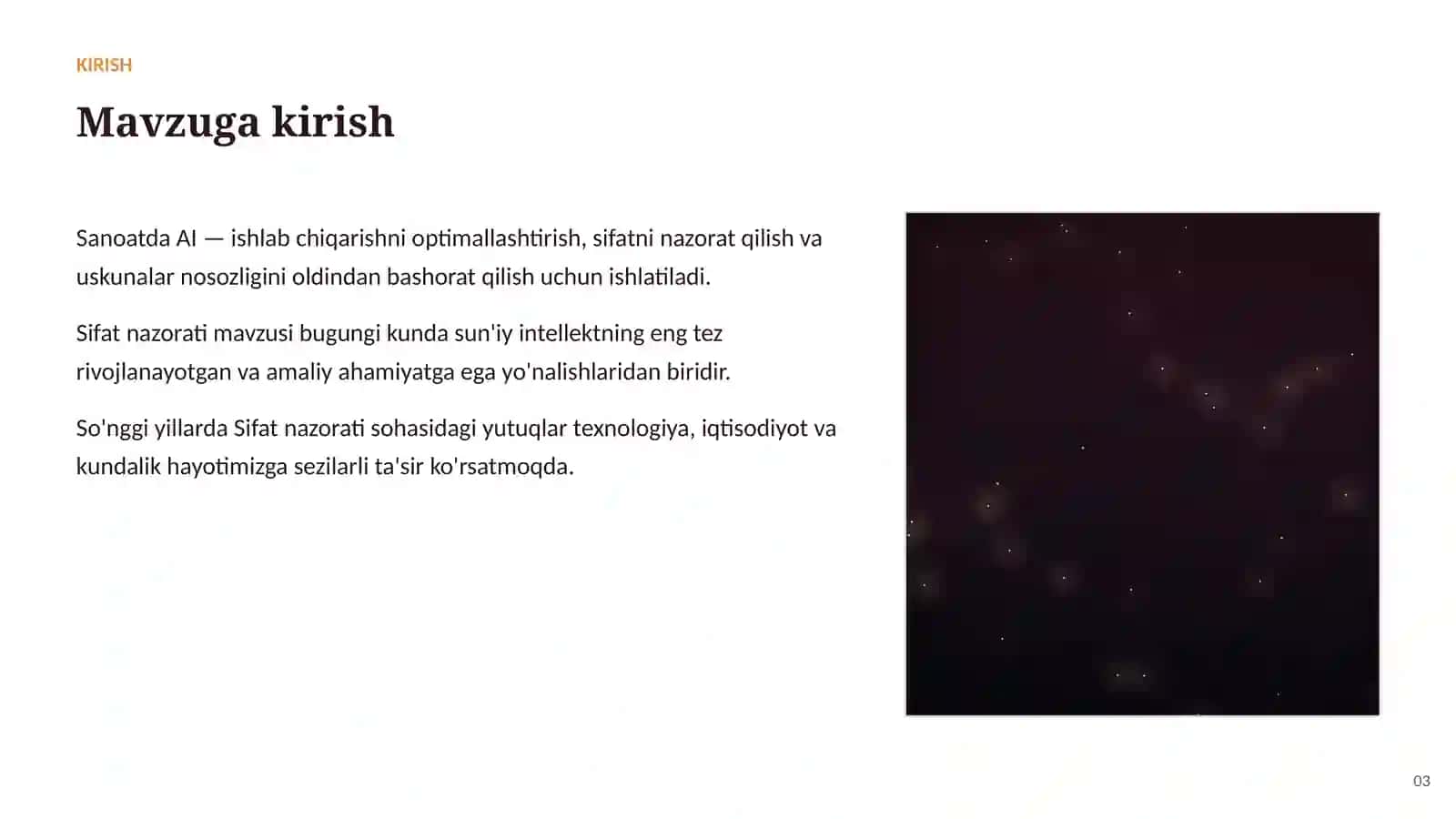 SUN'IY INTELLEKT • AI SANOAT VA ISHLAB CHIQARISHDA 3
