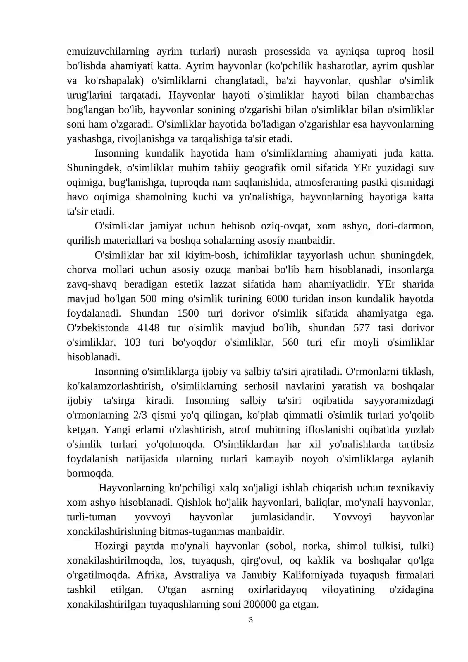 O'simliklar va hayvonlar 3
