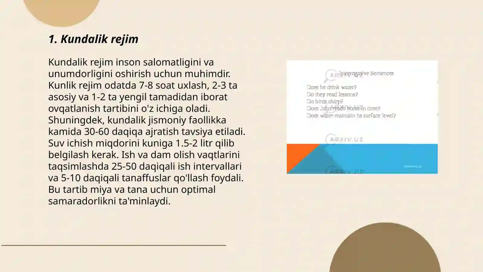 Kundalik rejim 3