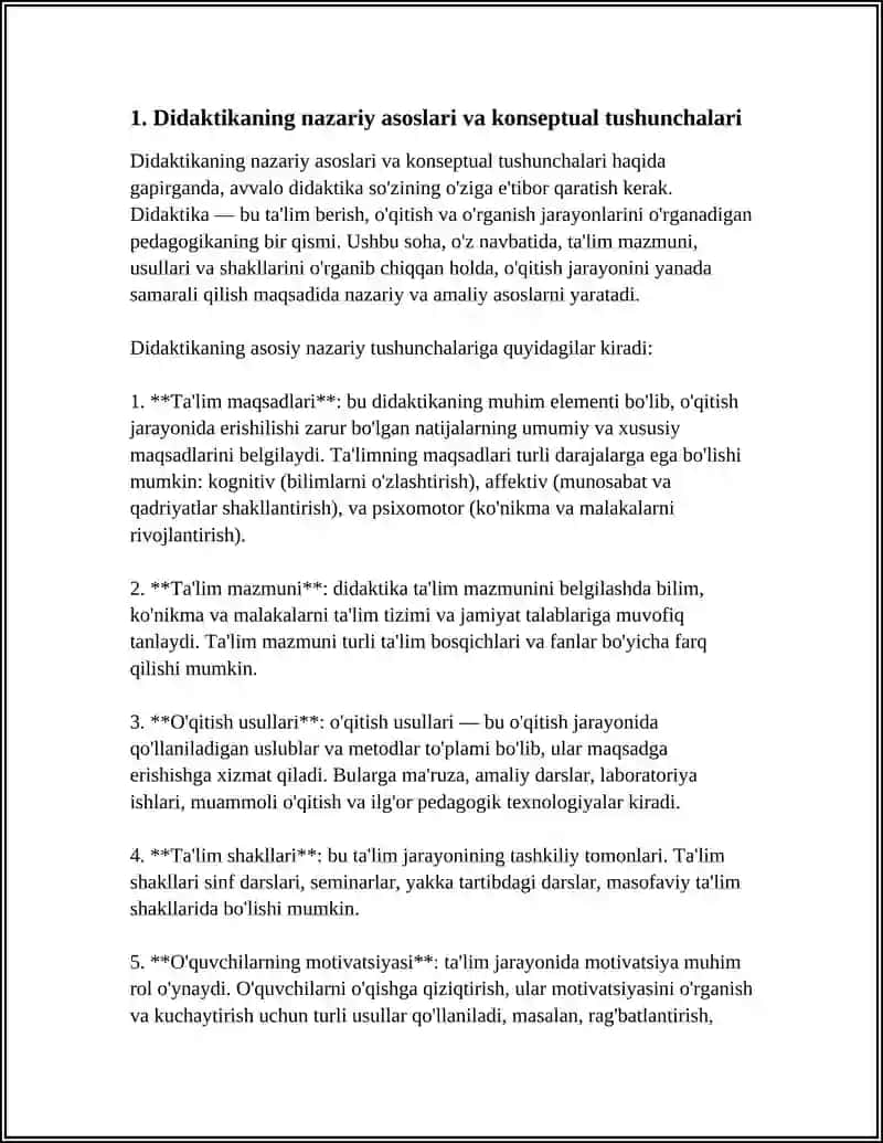 DIDAKTIKA - PEDAGOGIK TA'LIM NAZARIYASI 3
