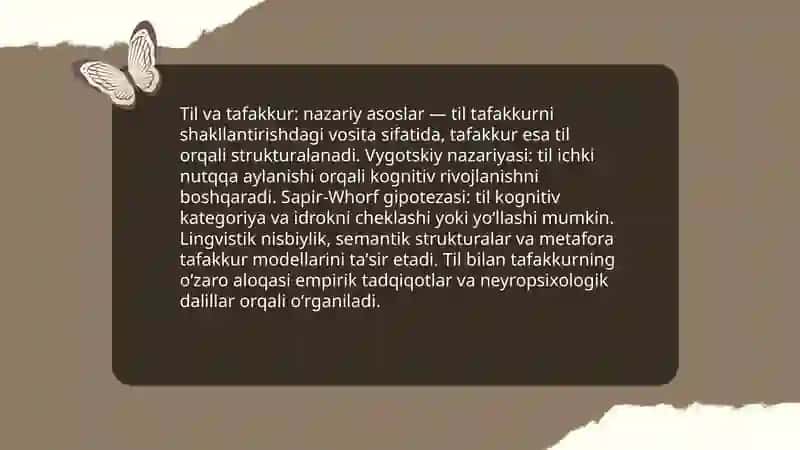 Til tafakkur va nutq munosabati 3
