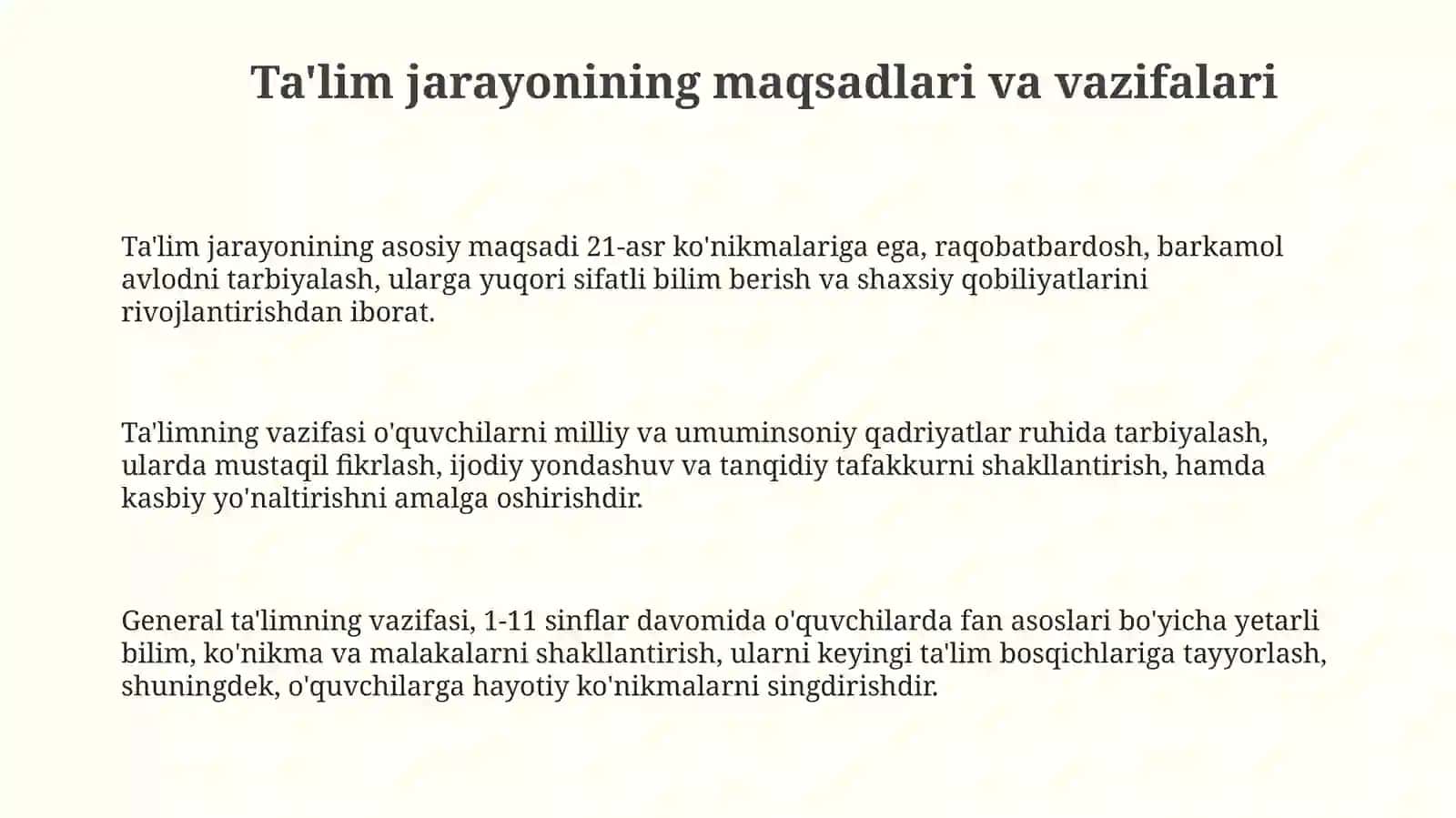 Ta'limning Maqsadlari va Vazifalari 3