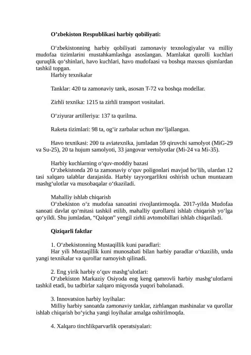 O’zbekistonning mudofaa qobiliyati 3