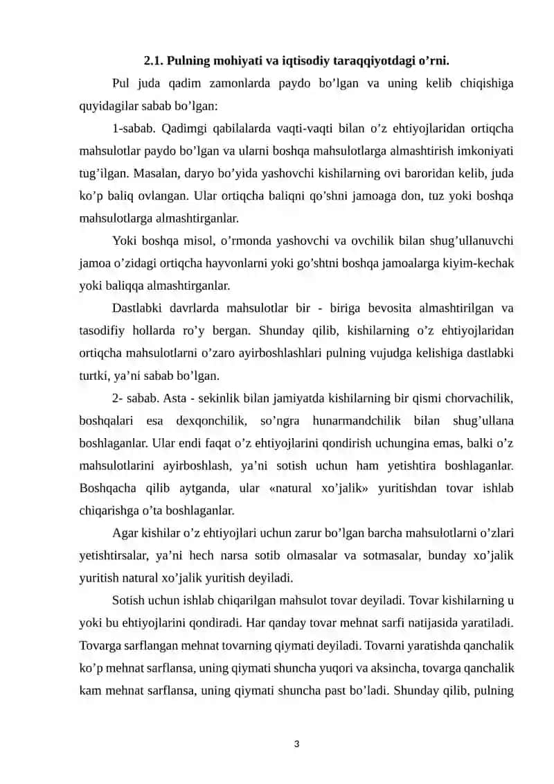 Pul Nazariyalari va Ularni Qarashlar 3
