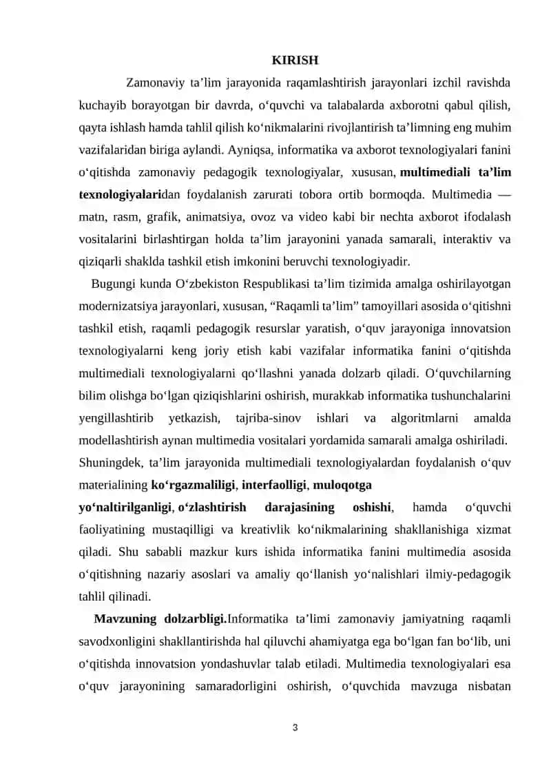 Informatika va AT ni o‘qitishda multimediali texnologiyalardan foydalanish” 3