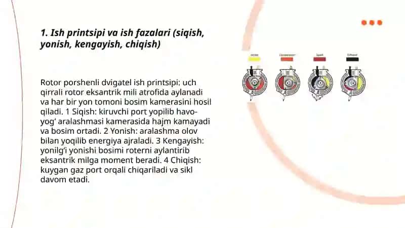 Rotor porshenli dvigatelning tuzilishi, ishlashi 3