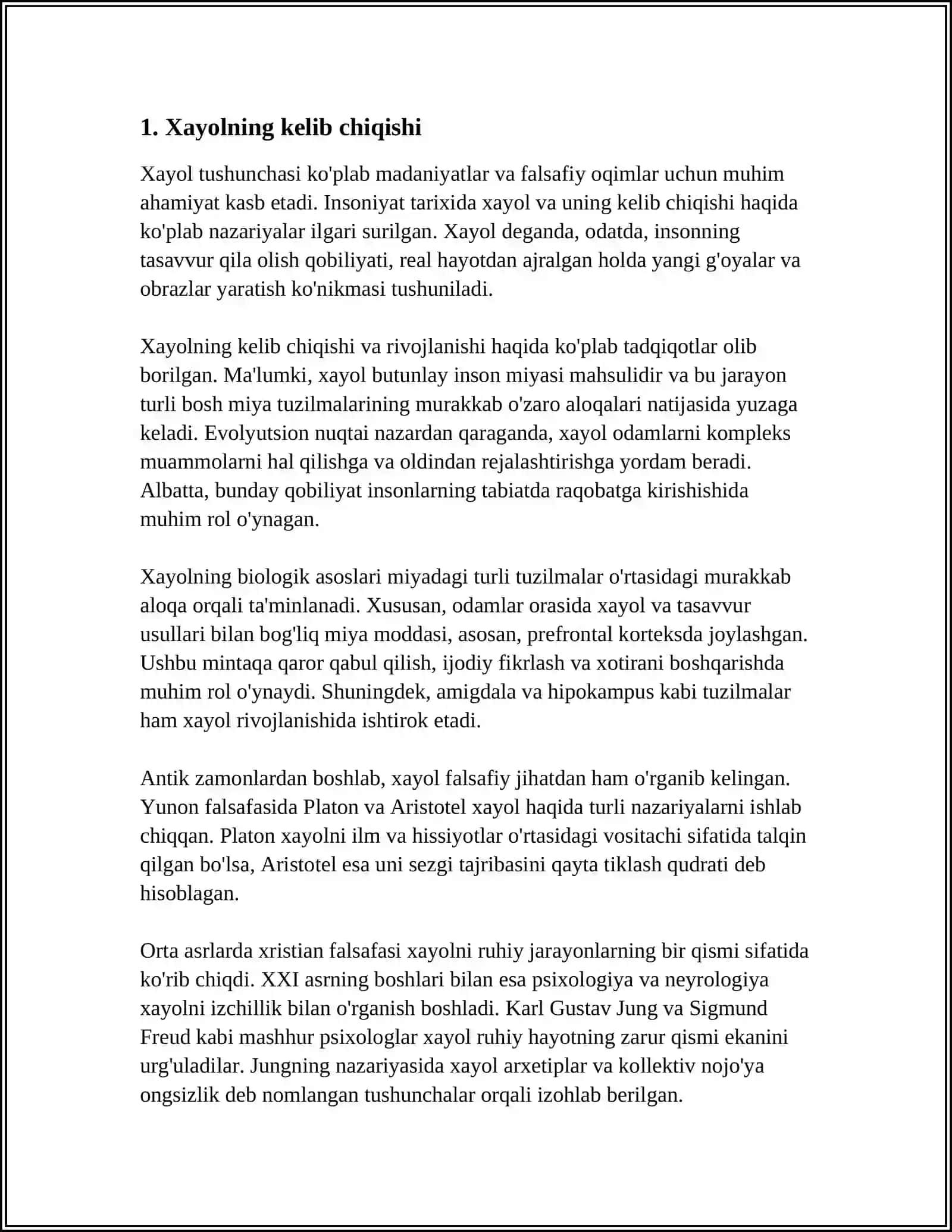 XAYOL HAQIDA TUSHINCHA 3
