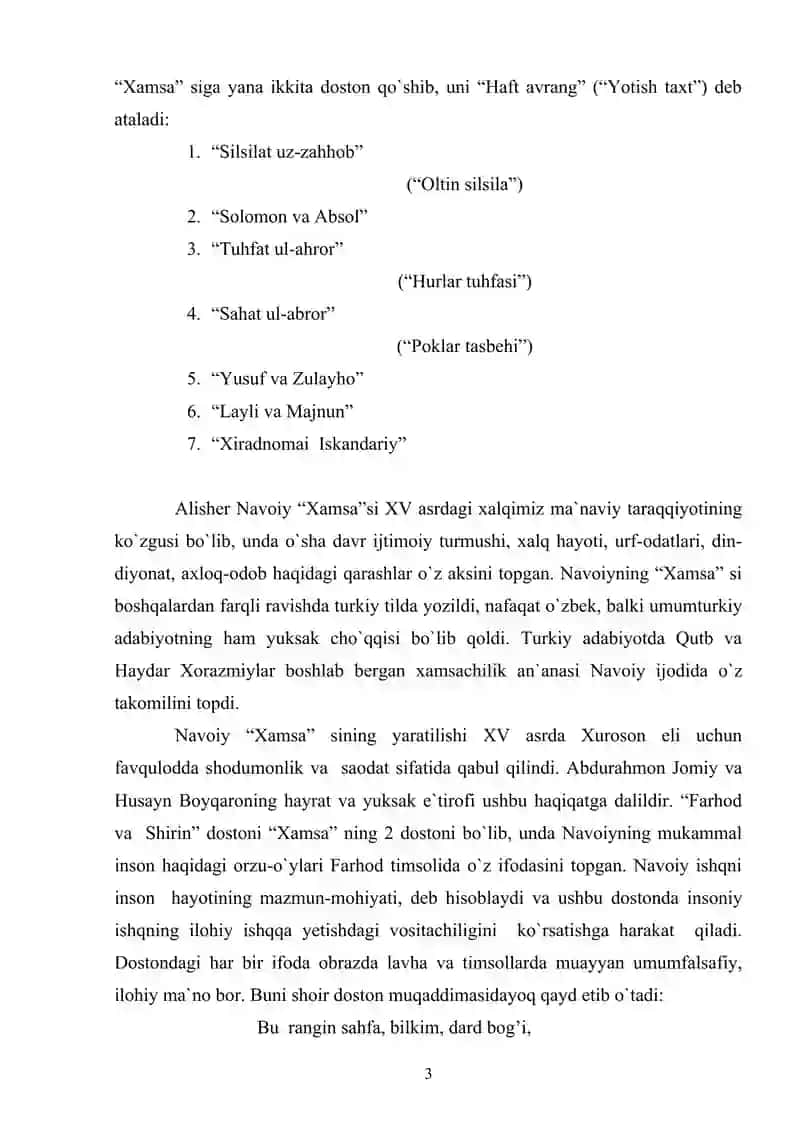 Alisher Navoiy “Xamsa” asari 3