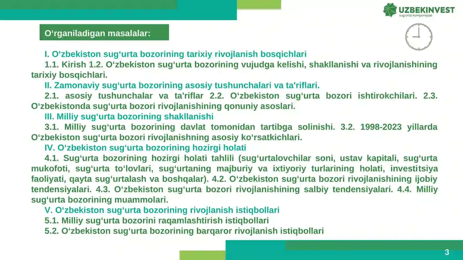 Oʻzbekiston Sugʻurta Bozori Tarixi 3
