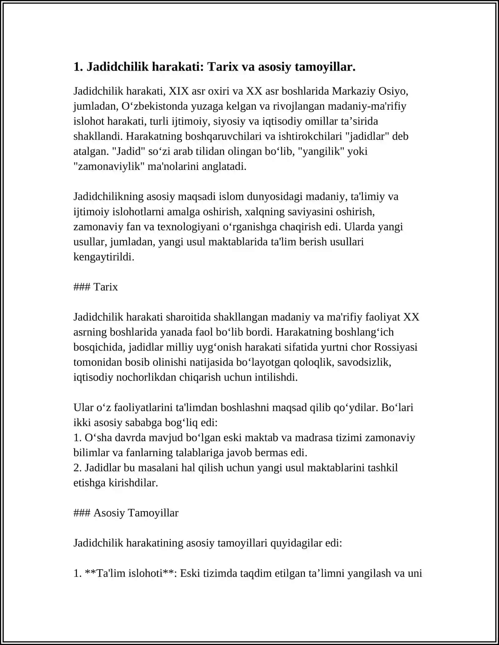 PEDAGOGIKA RIVOJLANISHIDA JADIDCHILIKNING O'RNI 3