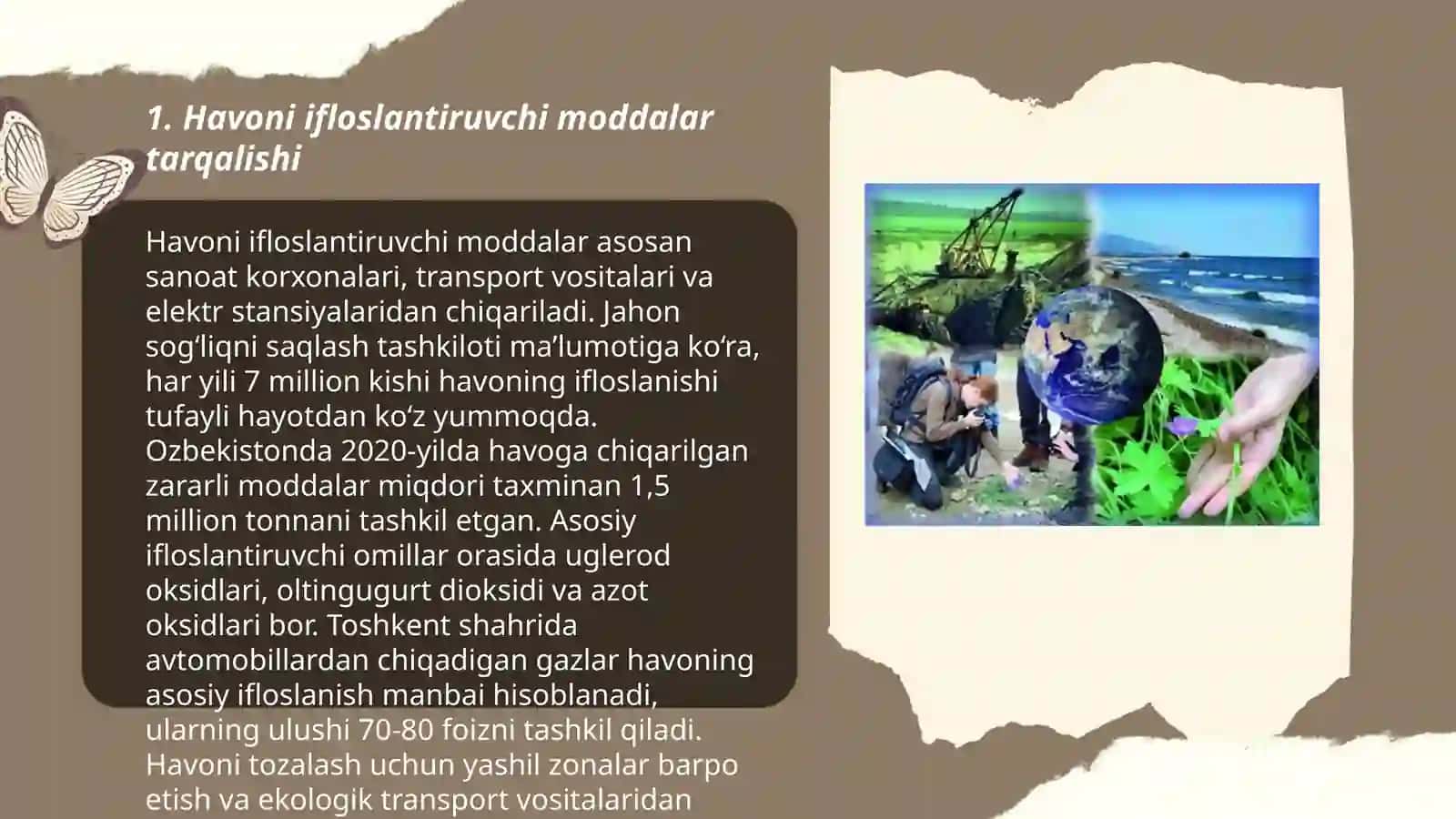 Havoni ifloslantiruvchi moddalar tarqalishi 3