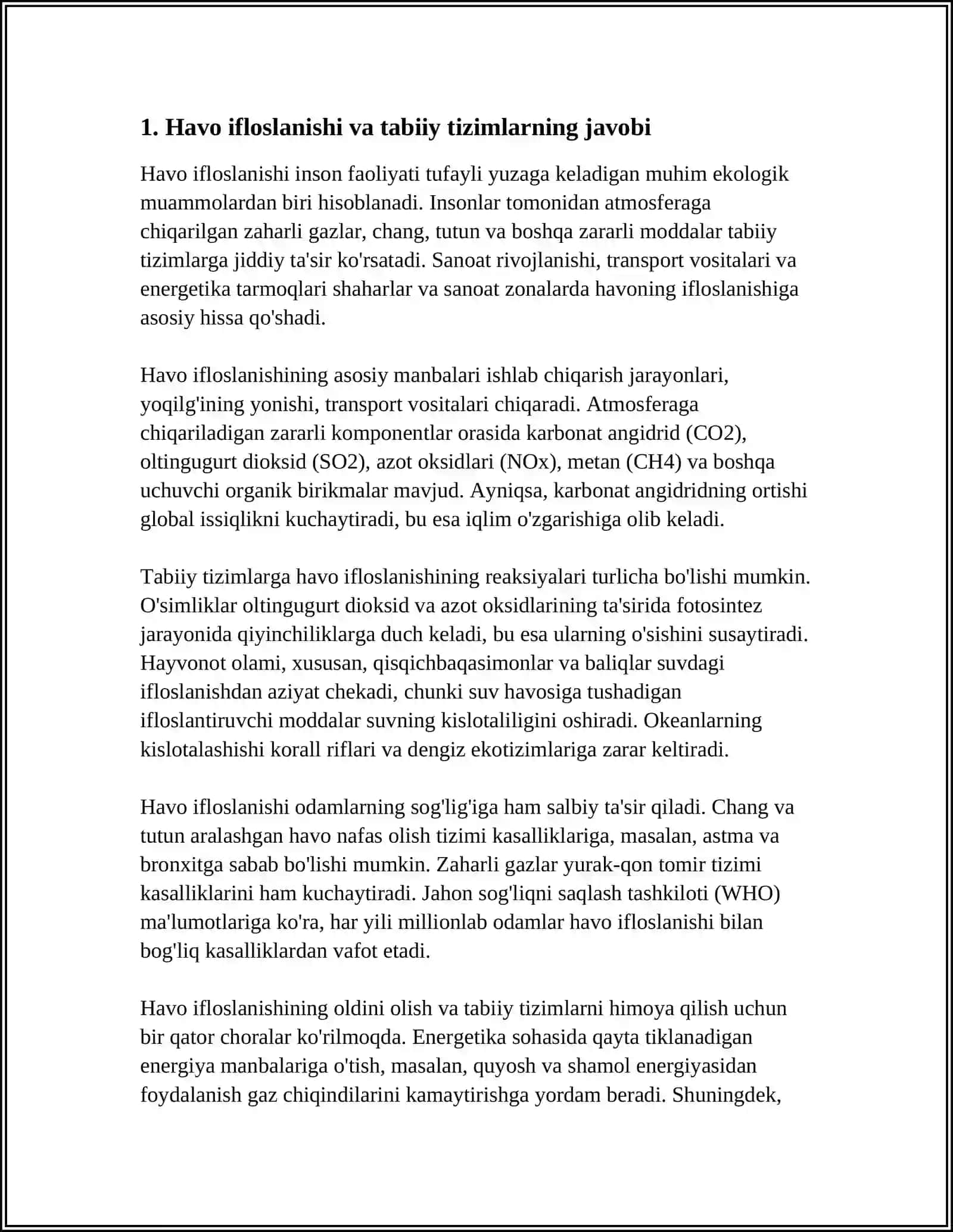 INSON FAOLIYATINING TABIATGA TA’SIRI VA TABIATNING JAVOBI 3