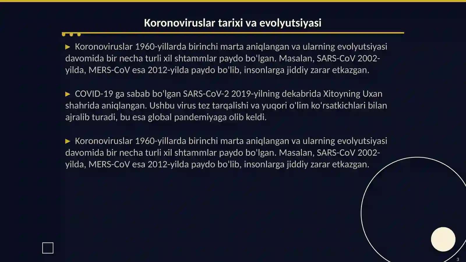 Koronoviruslar va ularning hozirgi kundagi muammolari 3