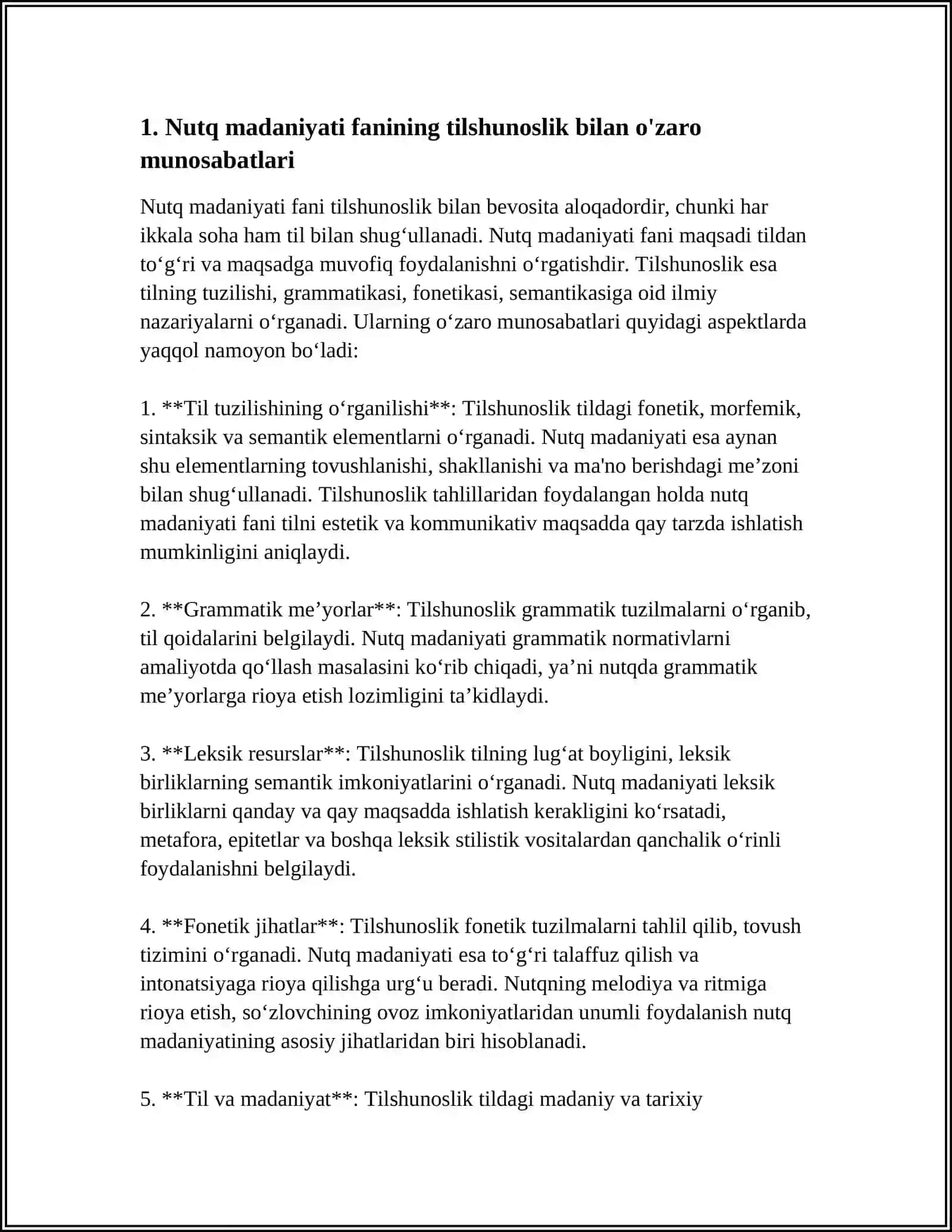 Nutq Madaniyati Fanining Tilshunoslik bilan o'zaro munosabatlari 3