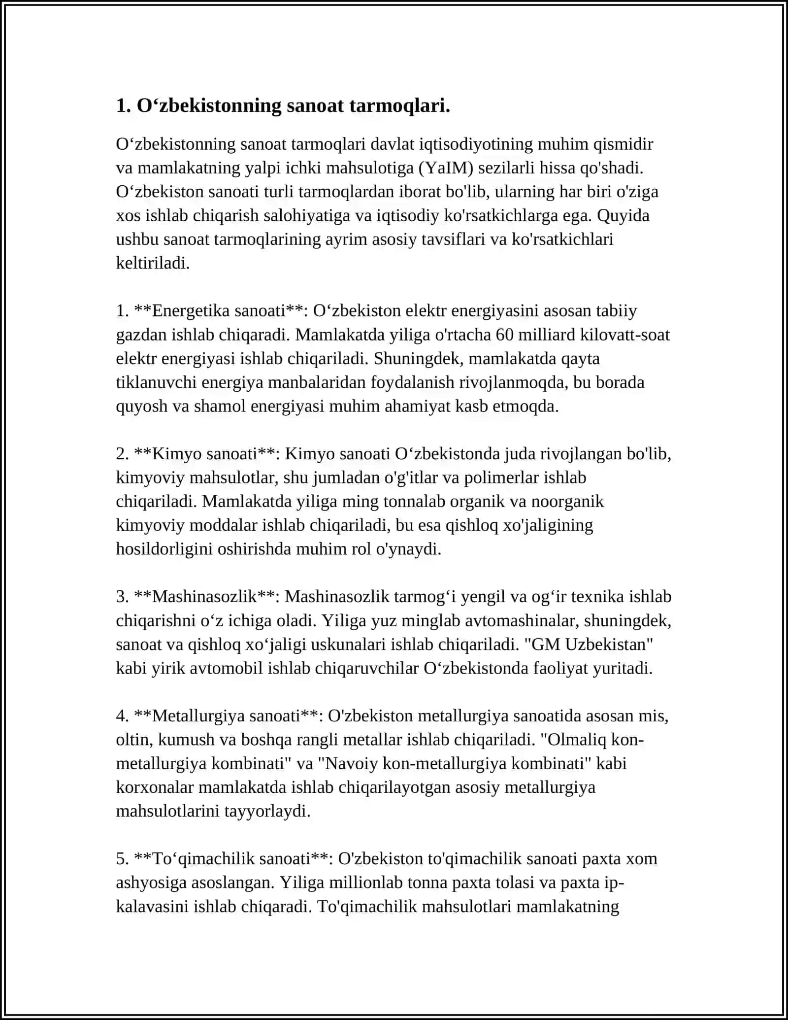 ÒZBEKISTONNING IQTISODIYOT TARMOQLARI GEOGRADIYASI 3