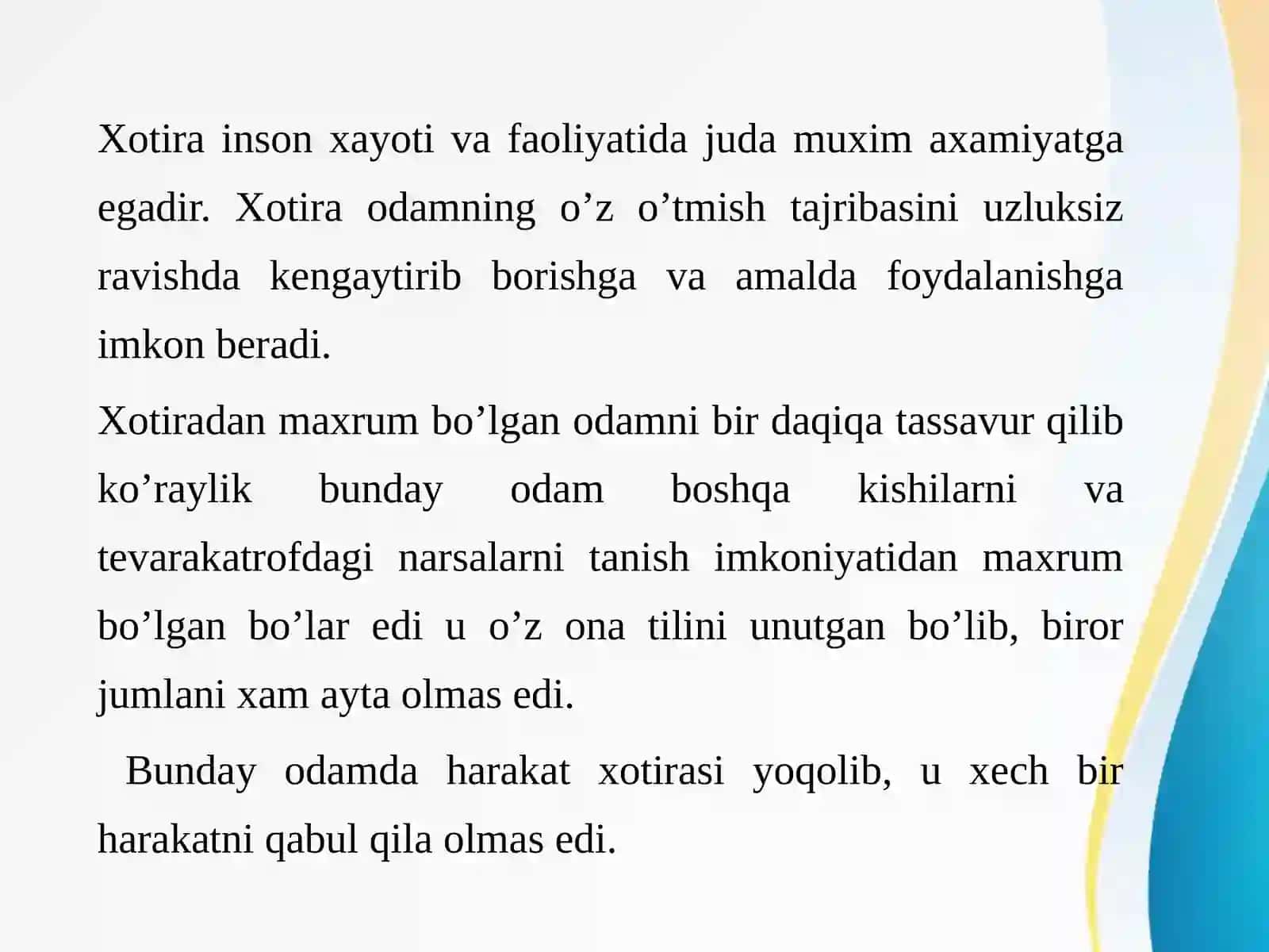 Xotiraxususiyatlari 3