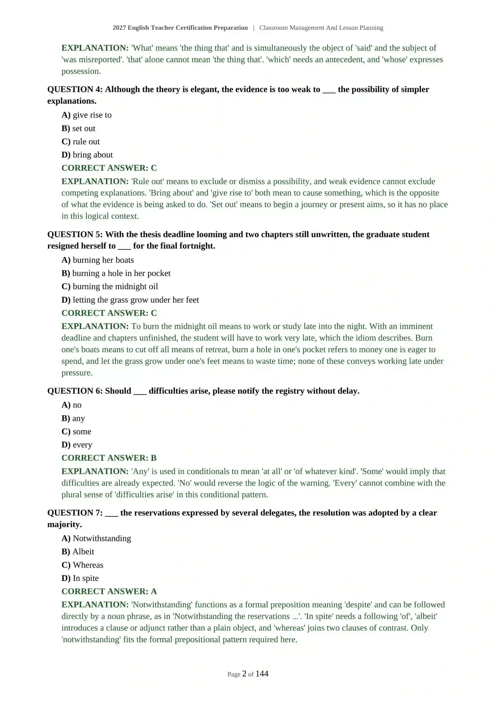 2027 English Teacher Certification Preparation 3