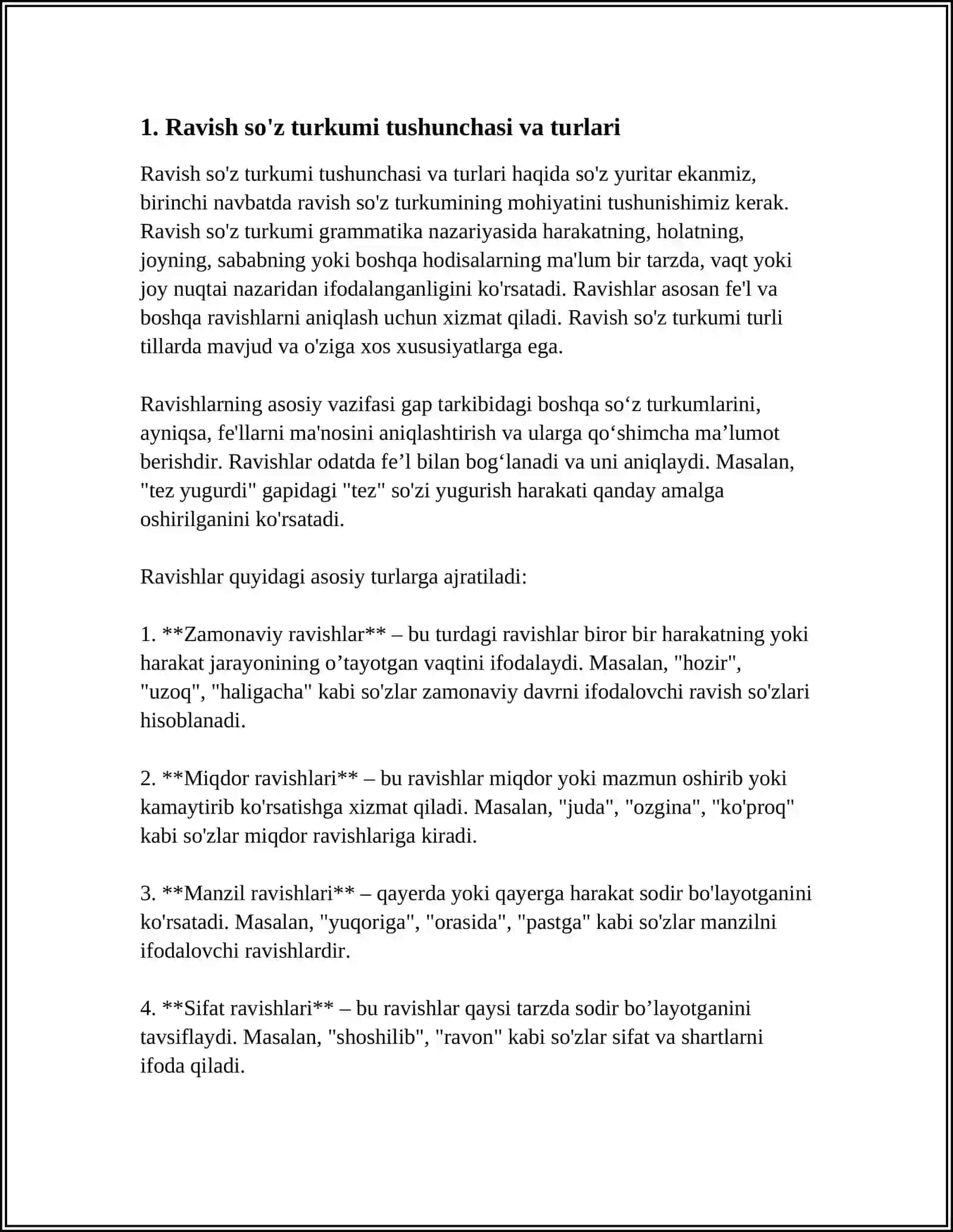 KOREYS VA O'ZBEK TILLARIDA RAVISH SO'Z TURKUMI 3