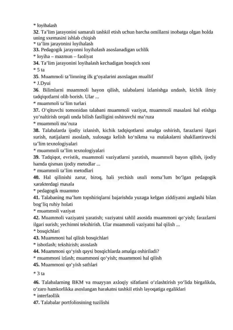Fan: Informatika o’qitish metodikasi GOST uchun test 3