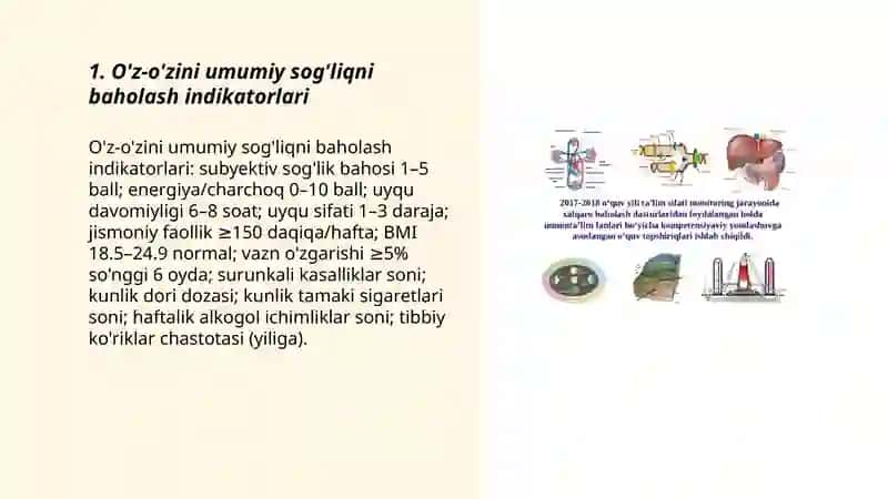 O'z-o'zining salomatligini baholash monitoringi 3
