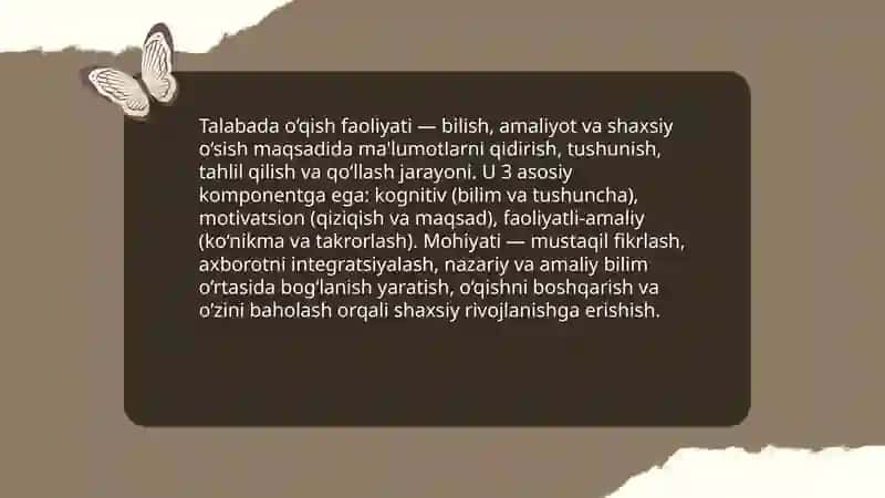 Talabada o‘qish faoliyati 3