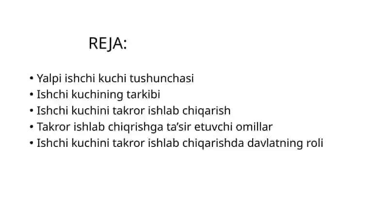 Yalpi ishchi kuchi va uni takrorishlash 3