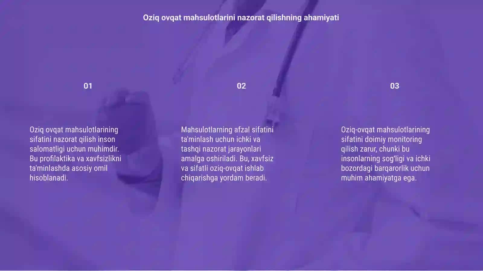 Oziq ovqat mahsulotlarining sifatini nazorati 3