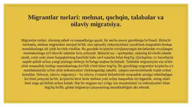 Migrantlar va ularning asosiy turlari 3