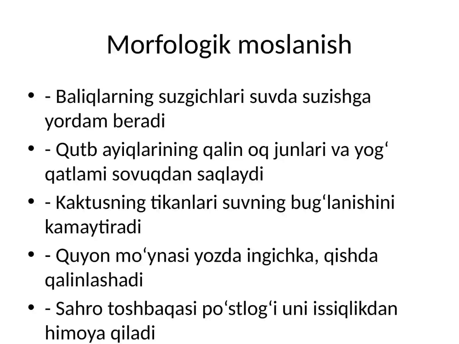 Yashash muhitiga moslanish 3