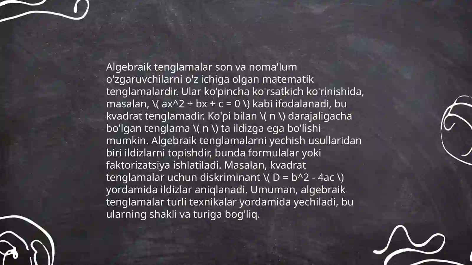 Algebraning asosiy teoremasi 3