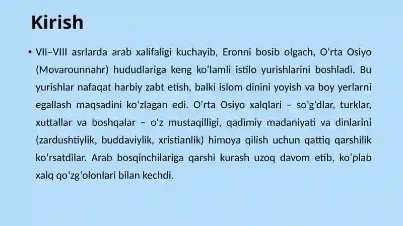 O‘rtaOsiyodaarablargaqarshixalqqo‘zg‘alonlari 3