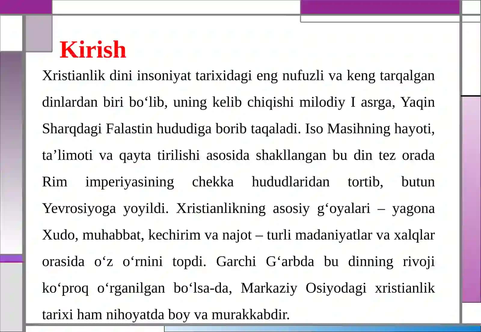 Xristianlik diniva uning Markaziy Osiyoga kirib kelishi 3
