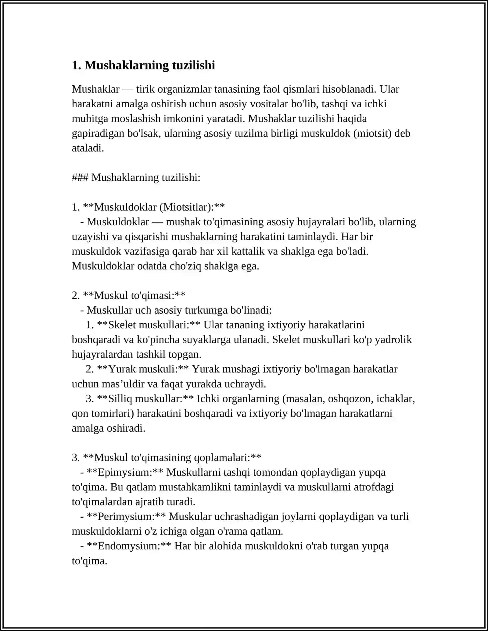 MUSKULLAR VA ULARNING FUNKSIYALARI 3