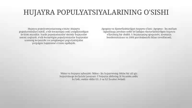 Hujayra Populyatsiyasing Turlari 3